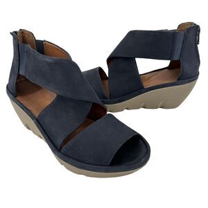 Clarks Collection Wedge Sandals Womens 8 Clarene Summer Blue